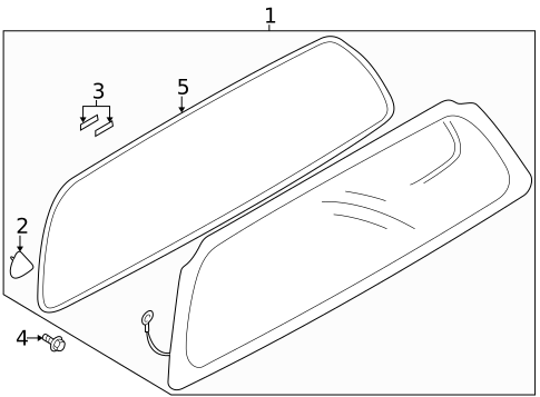 Glass & Hardware - Back for 2004 Subaru Baja #0