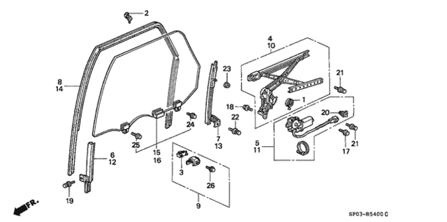 Rear Door Windows for 1995 Acura Legend #0