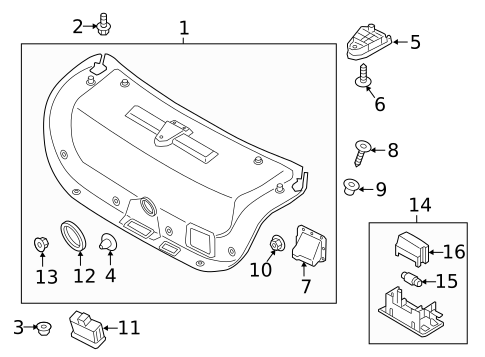 Interior Trim - Trunk for 2015 Kia K900 #0