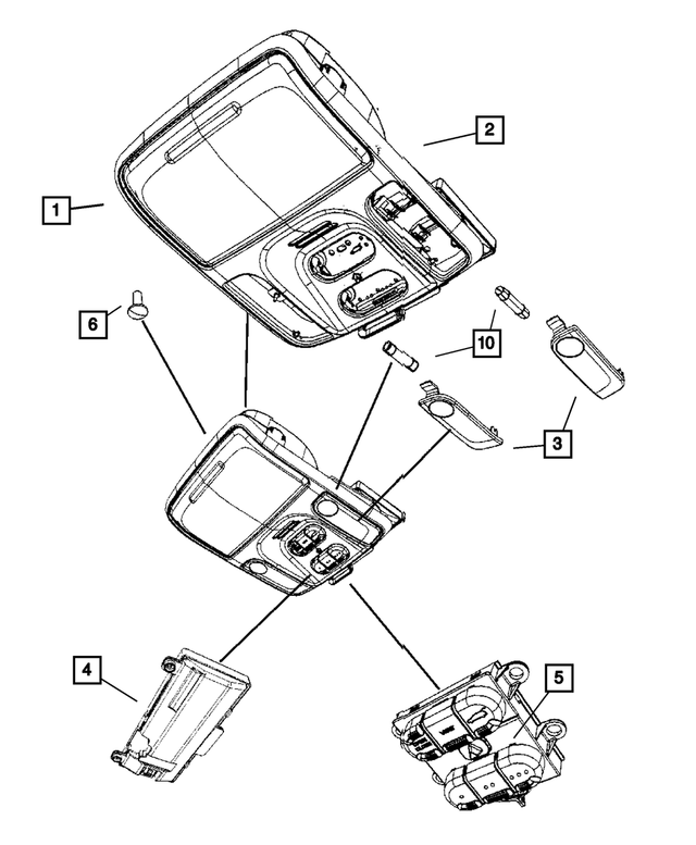 XZ551W1AA - Instrument Panel and Radios and Consoles: Overhead Console for Mopar Image