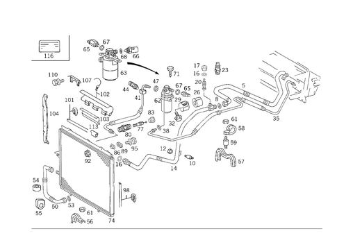 Refrigerant Line Arrangement for 1984 Mercedes-Benz 300SD #0