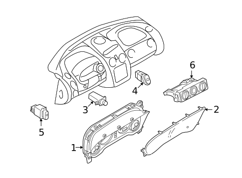 Cluster & Switches for 2003 Chrysler Sebring #0