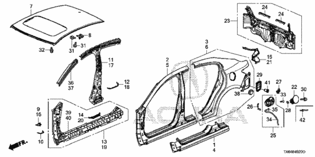 Outer Panel - Rear Panel for 2016 Acura ILX #0