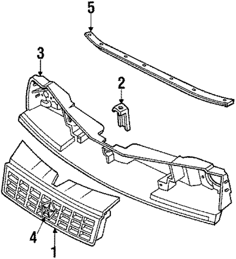 Grille & Components for 1990 Dodge Shadow #0
