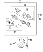 68410245AA - Differential and Drive Line: Axle Half Shaft, Left for Mopar Image image