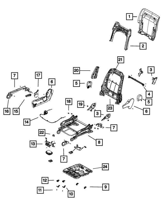 « 68100710AB – Interior Trim : Dossier De Siège Encadrement, Côté Gauche, Export pour Mopar Image »
