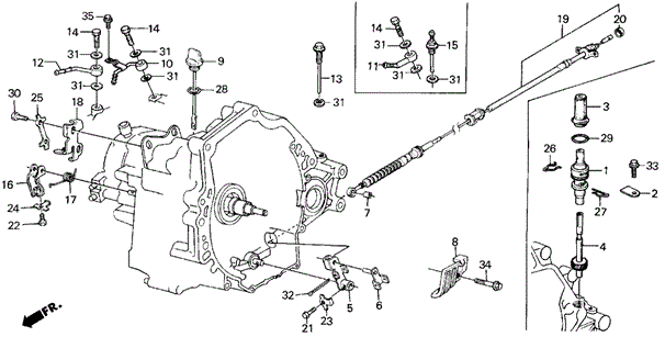 AT Control Lever - Control Wire for 1988 Acura Integra #0