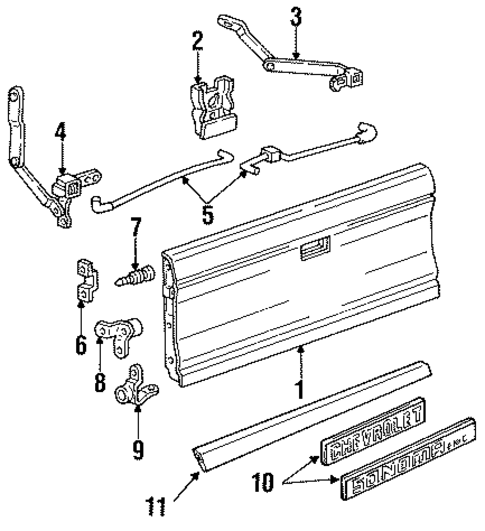 Tailgate for 1991 GMC Syclone #0