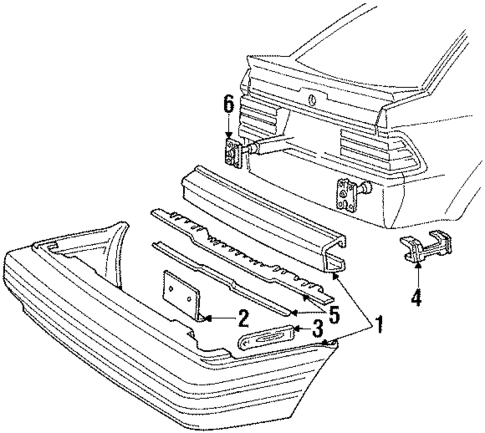 Bumper Assembly - Rear for 1988 Ford Escort #1