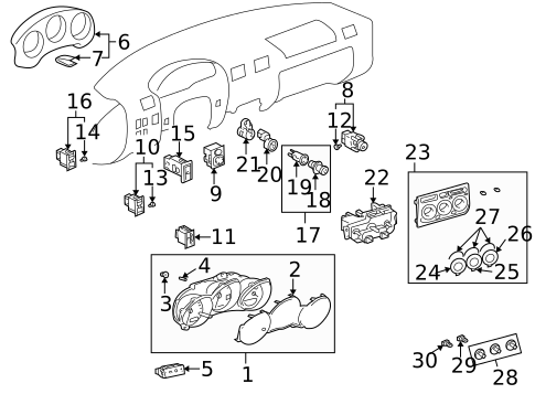 Controls for 2001 Toyota MR2 Spyder #0