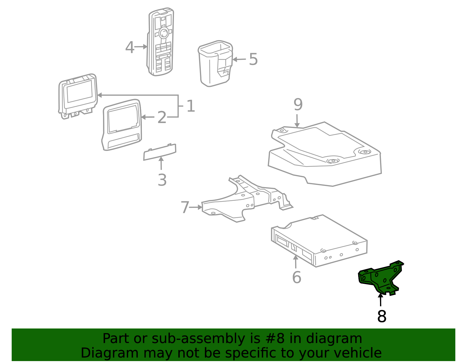 86118-60090 - High-Quality DVD Player Bracket for 2014-2021 Lexus GX460 ...