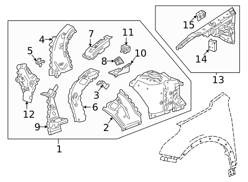 Structural Components & Rails for 2023 Buick Envision #1