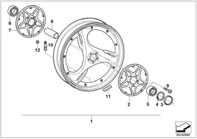 71607659769 - : Cast Iron Rim Silver Front - 2.50X18 for BMW-Motorrad Image