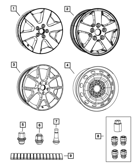 Wheels, Tires and Hardware for 2012 Dodge Journey #0