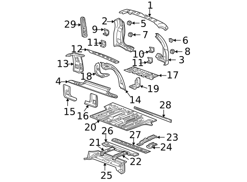 Rear Body & Floor for 2002 GMC Yukon #0