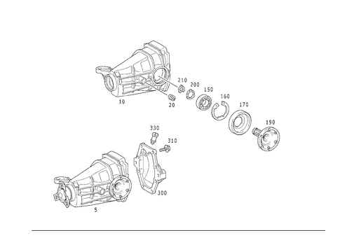 Rear Axle Housing with Differential for 1999 Mercedes-Benz SLK 230 #0