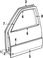 5252135 - Body: Door Shell for Chrysler: New Yorker | Dodge: Dynasty Image