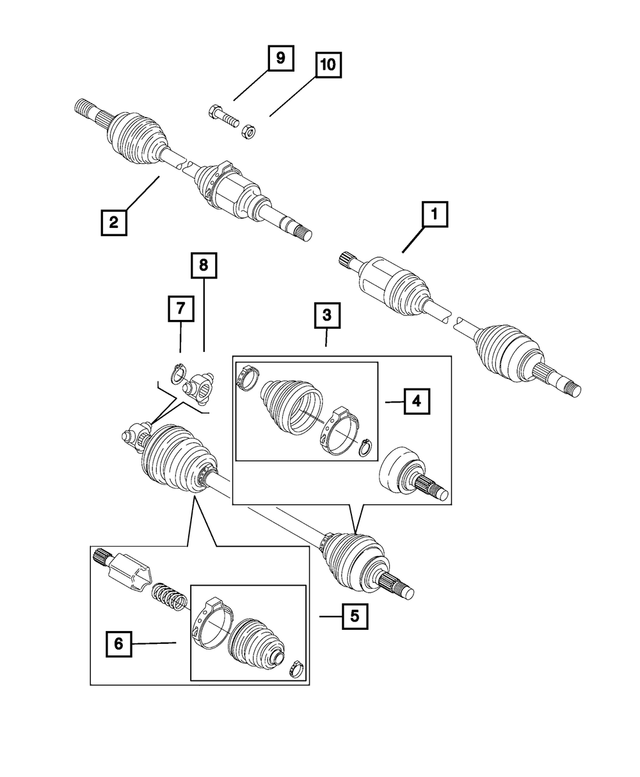 68098992AA - Front Wheel Drive; Diff and Drive Line: U-joint for Mopar Image
