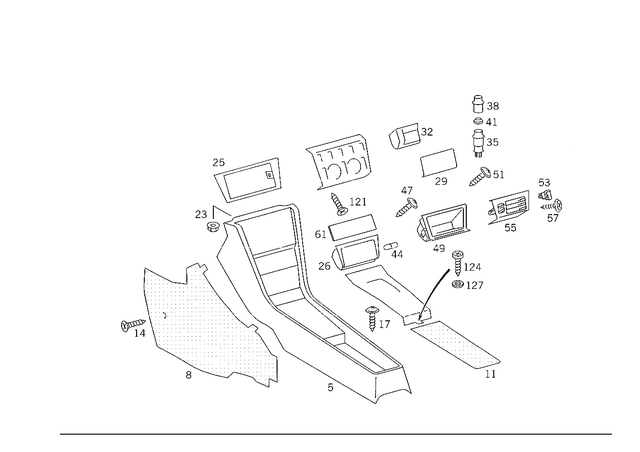 1246800850 - Panelling: Trim for Mercedes-Benz: 200, 200D, 260E, 280E, 300CE, 300D, 300E, 300TD, 300TE, 400E, 500E Image image