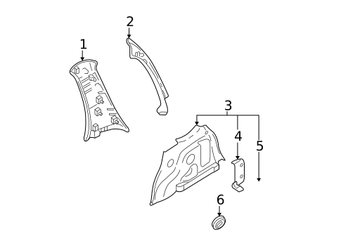 Interior Trim - Quarter Panels for 2005 Mazda Tribute #0