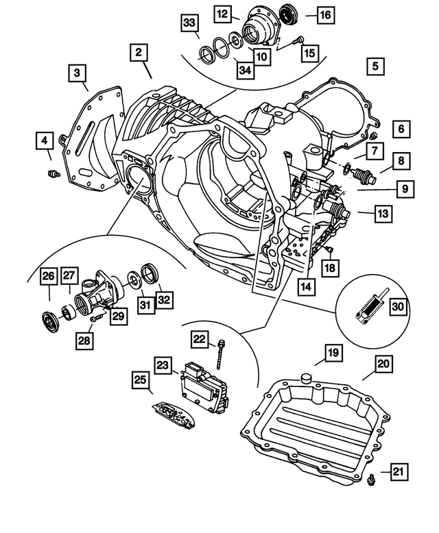 4883522AE - Automatic Transaxle 4 Speed: Transaxle Case for Mopar Image