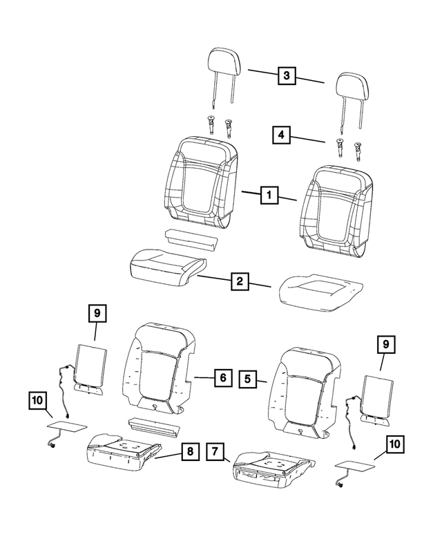 5YP90LXHAA - : Front Seat Cushion Cover, Right for Mopar Image