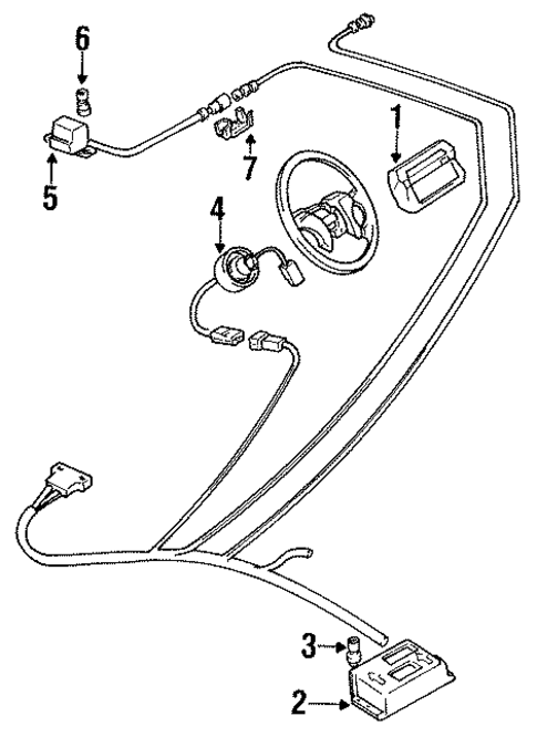 Air Bag Components for 1991 Volkswagen Cabriolet #0