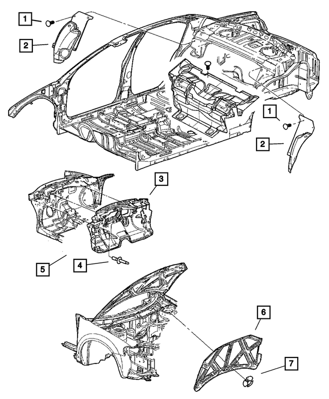 4878106AE - Body Sheet Metal Except Doors: Dash Panel Silencer for Chrysler: Sebring | Dodge: Stratus Image