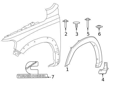 Exterior Trim - Fender for 2025 Ram 2500 #0