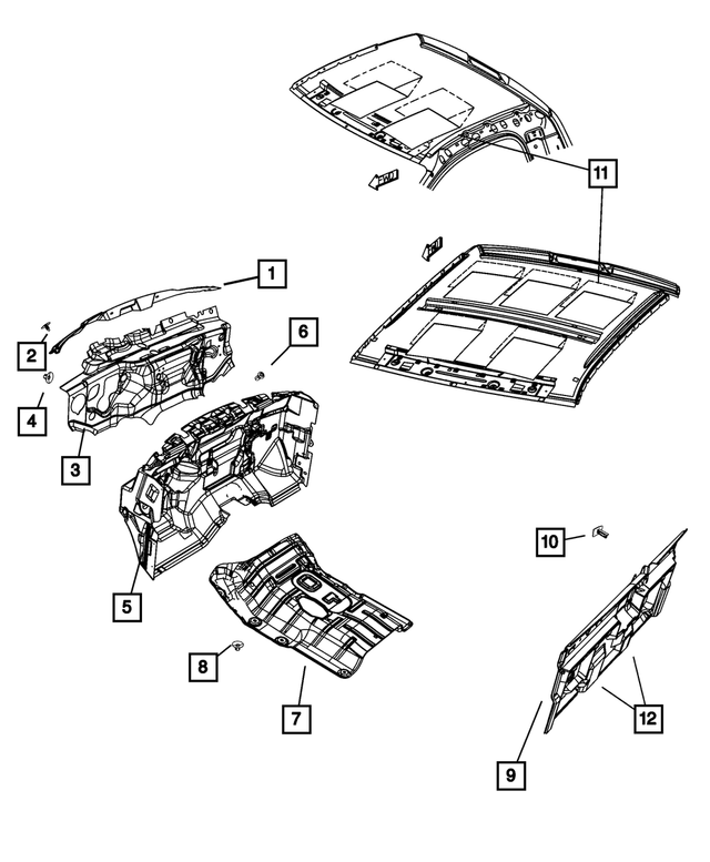 68370296AA - Interior Trim: Dash Panel Insulation for Mopar Image