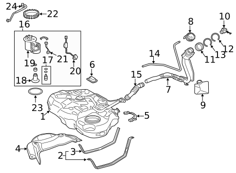 Fuel System Components for 2016 Lexus CT200h #0