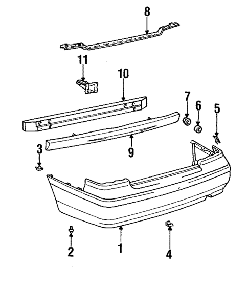 Bumper & Components - Rear for 1996 Toyota Avalon #0