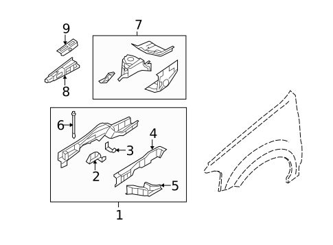 Structural Components & Rails for 2010 Mercury Mariner #0