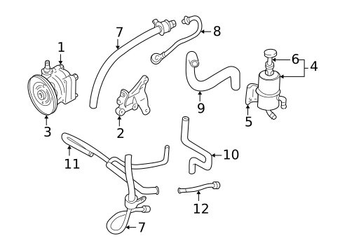 Pump & Hoses for 2002 Mitsubishi Montero #0