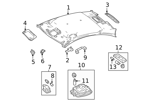 Interior Trim - Roof for 2013 Mercedes-Benz E 350 #3