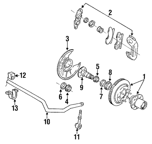Stabilizer Bar & Components for 1990 Ford F-250 #2
