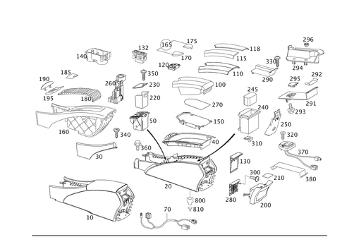 Housing with Tray, Armrest, and Ashtray for 2004 Mercedes-Benz E320 #0