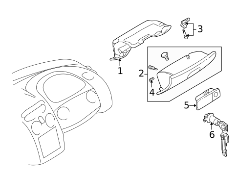 Glove Box for 2002 Mitsubishi Eclipse #0