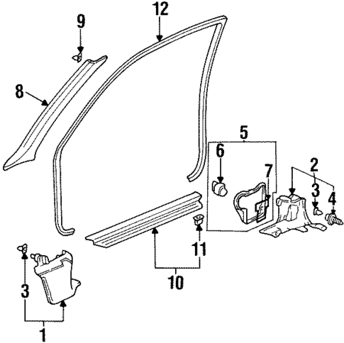 Interior Trim - Pillars for 1998 Acura CL #0