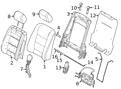 Front Seat Components for 2012 Ford Explorer #1