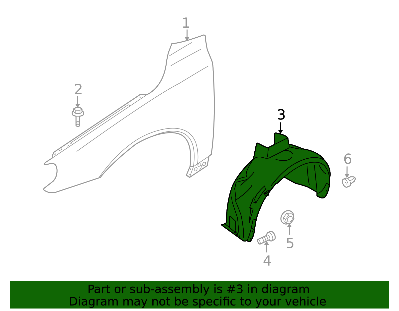 31333969 2008-2016 Volvo XC70 Fender Liner - Passenger Side (RH) 31333269 ...