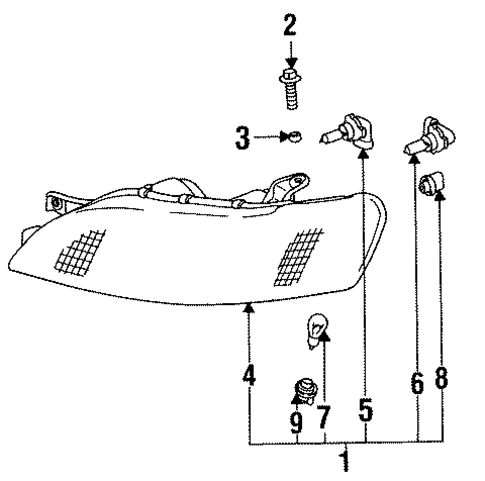 Headlamp Components for 1993 Lexus ES300 #0