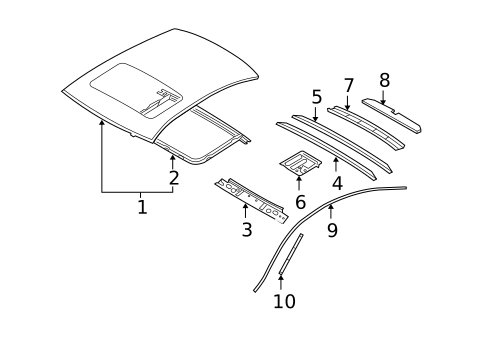 Exterior Trim - Roof for 2008 INFINITI M45 #0