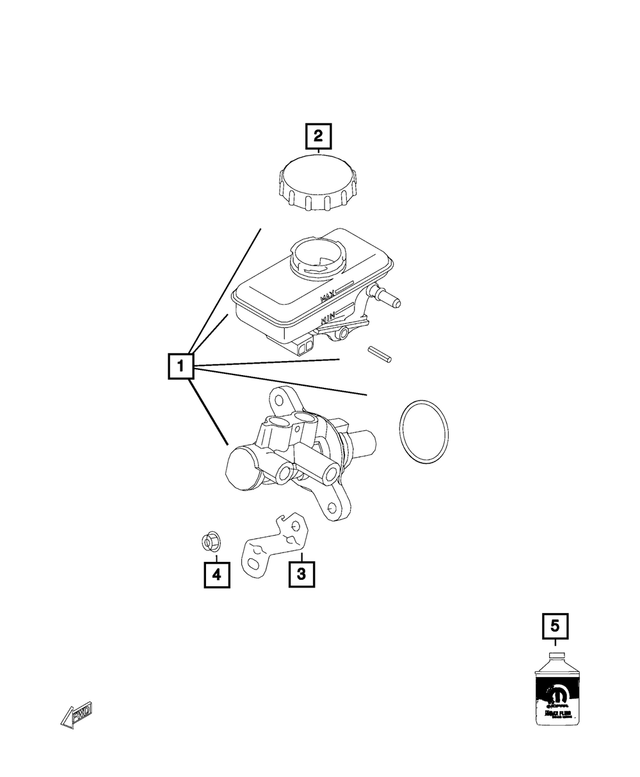 68337426AA - : Brake Master Cylinder for Mopar Image
