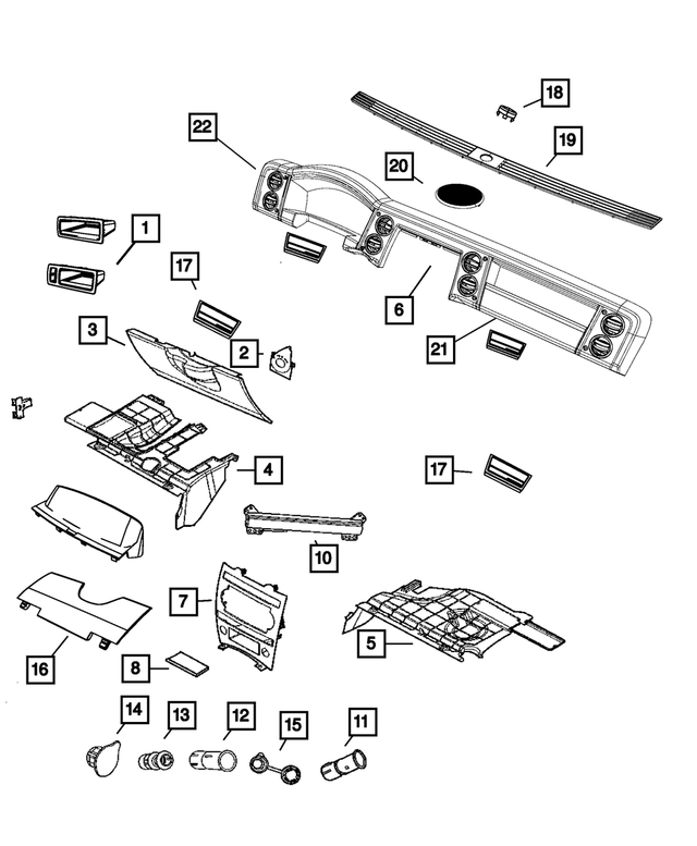 1EJ29ZJ3AF - Electrical: Instrument Panel Bin for Mopar Image image