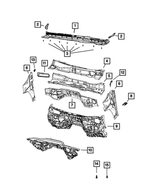 68580053AA - Body Sheet Metal Except Doors: Cowl Plenum Upper Panel for Mopar Image