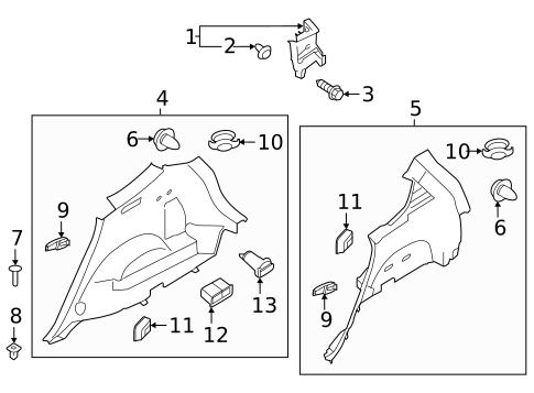 Interior Trim - Quarter Panels for 2022 Hyundai Santa Fe #0