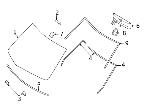 Glass - Windshield for 2010 Nissan TITAN #3