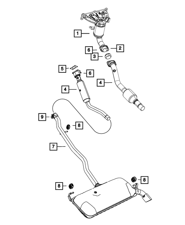 68066089AD - Exhaust: Front Pipe And Converter for Mopar Image