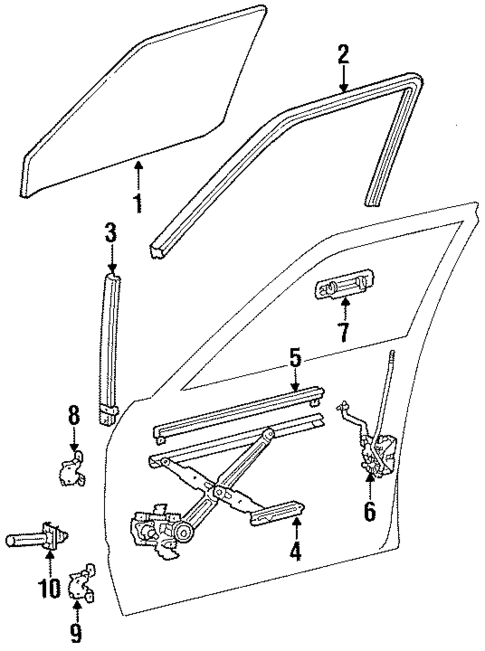 Glass - Front Door for 1990 Toyota Land Cruiser #0